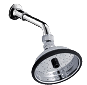 BUBBLE-RAIN® XL Shower Head & Female Swivel Adapter metal shower head with black background